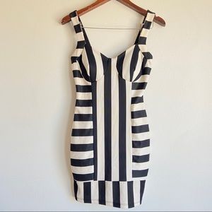 Black & white striped bodycon Dress